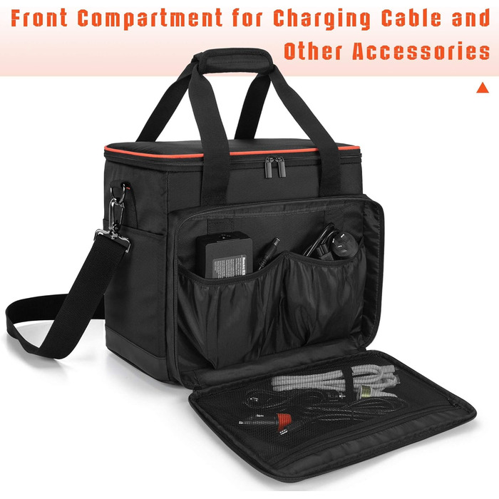Trunab Generator Bag, Three Sizes, Compatible with Jackery Explorer 160/240/300/500/1000 & ALLPOWERS S300/R600/R700, Carry Case for Portable Power Station with Pockets for Charging Cables and Accessories