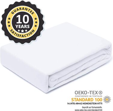Alreya Waterproof Mattress Protector Breathable Cover with All-Round Cover 90 cm x 200 cm (2-Pack) Mattress Topper without Crinkling, Cotton Mattress Protector