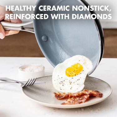 Набір посуду GreenPan Swift 17 предметів: антипригарне покриття Ceramic, нетоксичний, без PFAS, нержавіюча сталь, каструлі, сковорідки, кришки, гриль, сковорода для смаження, для тушкування