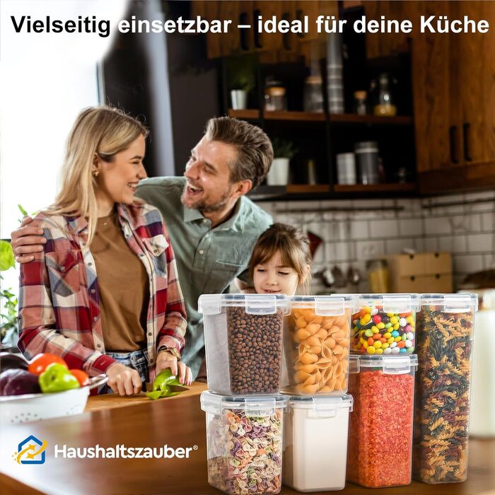 Набір контейнерів для зберігання Haushaltszauber® XXL (42 шт.) | Герметичні контейнери для продуктів | Без BPA, стекуються, прозорі | Для кухні, холодильника та морозильника