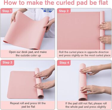 PINKCAT Килимок для миші з PU-шкіри, двосторонній, 80 x 40 см (світло-зелений+світло-блакитний)
