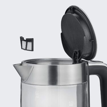Електрочайник SEVERIN скляний з нержавіючої сталі, 1,7 л, BPA-free, 2200 Вт, WK 3420 – компактний і потужний