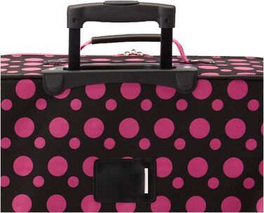Набір валіз Rockland Softside, 4 шт. (14/20/24/28), стильний дизайн, чорно-рожевий принт