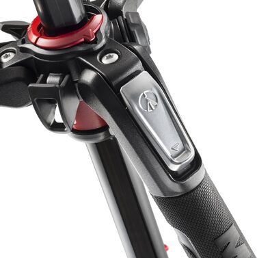 Штатив Manfrotto MT190XPRO4 з кутовою центральною колоною - 4-секційний штатив для DSLR та бездзеркальних камер, чорний/антрацитовий алюміній