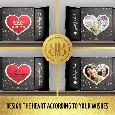 BUTLERBELL® English | Salt and pepper mill made of wood in a luxury gift box with heart, ideal as a wedding gift | Wedding gifts | Wedding gifts for the wedding couple | Housewarming gift (Cupidon)