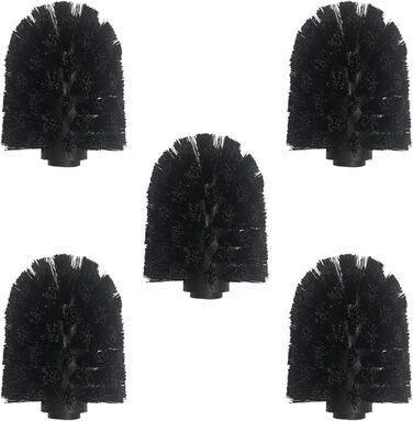 Набір для чищення унітазу WAVEWO з кріпленням на стіну, силіконова щітка та тримач, квадратна щітка з нержавіючої сталі 304, 2 насадки (чорна PP)