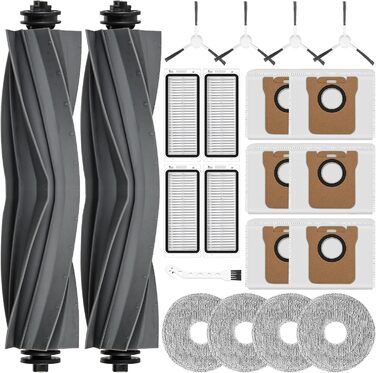 Набір аксесуарів для робота-пилососа Dreame L20 Ultra: 2 щітки, 6 мішків, 4 серветки, 4 фільтри HEPA, 4 бокові щітки, 1 щітка для очищення