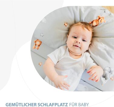 Комплект постільної білизни для дитячого ліжечка Kinderbettwäsche: комплект ковдри 100x135 см та наволочки 40x60 см з бавовни. Підходить для хлопчиків та дівчаток. Oeko-Tex сертифікат.