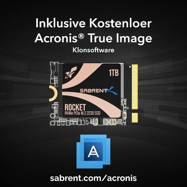 SSD Sabrent 2230 1TB NVMe Gen 4 - високошвидкісний внутрішній SSD для ПК, Steam Deck, Surface Pro