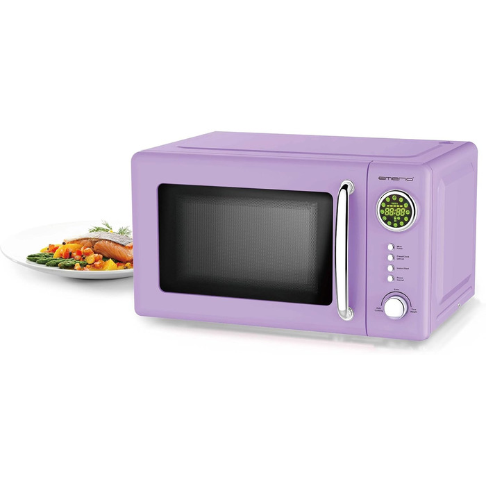 Мікрохвильова піч Emerio MW-112141.4 Lila/Purple/Violett 700 Вт, 20 л, поворотний столик, ретро дизайн