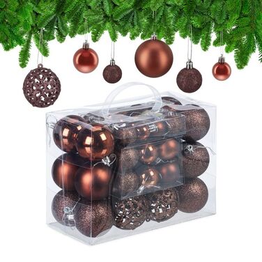 Relaxdays Set of 50 Christmas Baubles
