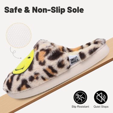 Сліпони Smileyworld® для дому: жіночі та чоловічі, з піною Memory Foam, теплі, плюшеві, зимові, рожеві, білі (Leopard, 42/43 EU)