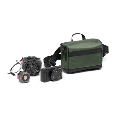 Рюкзак для фототехніки Manfrotto Street Slim, зелений, з переднім та заднім доступом, для DSLR та Mirrorless камер, з відділеннями для ноутбука та аксесуарів