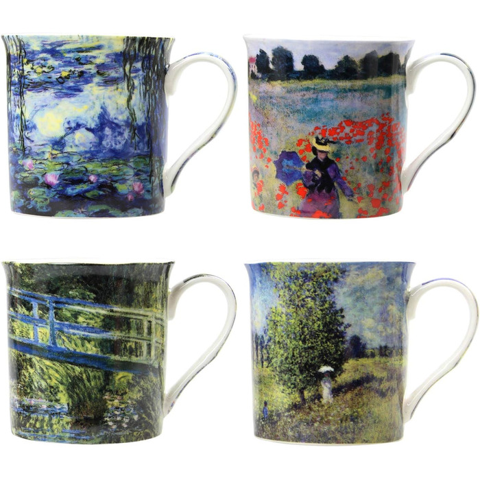 Lesser & Pavey, Porcelain, Monet Mugs, Multicolor, Set of 4