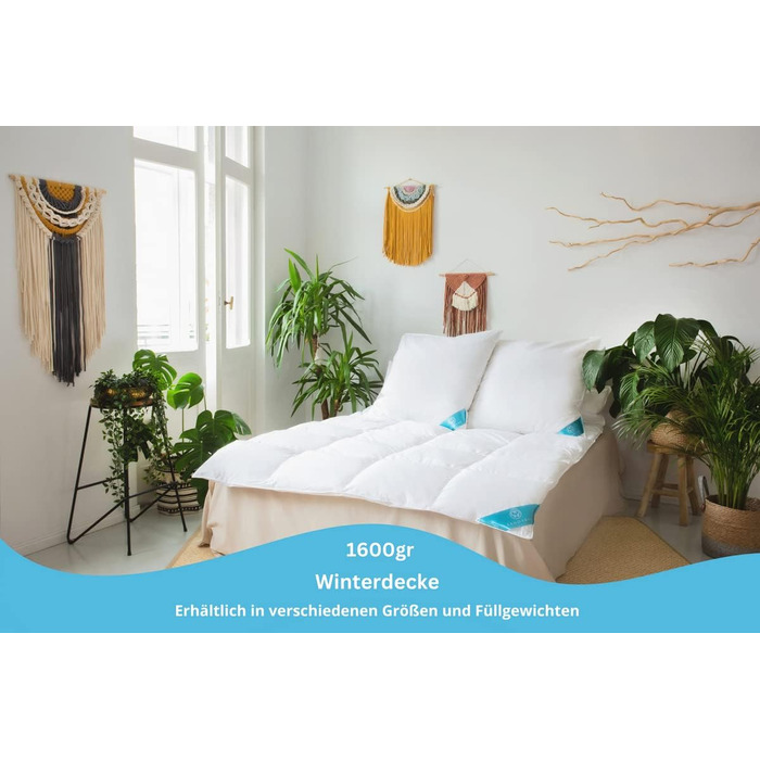 Down Comforter Winter Blanket Extra Warm Down Blanket Down Quilted Blanket Goose Down 100% Natural, Öko-Tex Certified - 135x200 1600gr. 135x200 1600.0 grams