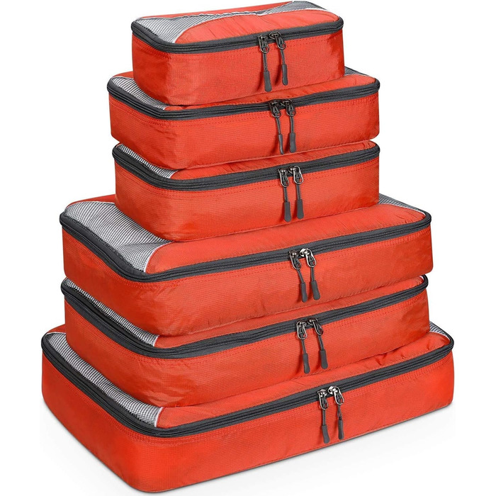 Органайзери для валізи G4Free (3/6/7 шт.) - Набір для подорожей, Організація багажу (Помаранчевий)