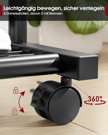 Металевий вішак для одягу на колесах, чорний, середній