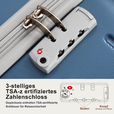 Набір валіз Merax Hartschalen з 5 частин (3 валізи, 2 косметички), рожево-коричневий та хакі, з колесами, для подорожей