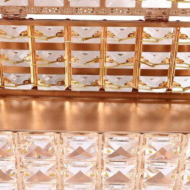 LEMCC Crystal Tissue Box Holder, Rectangular, Classic, Gold, Crystal, Iron