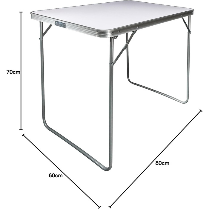 Складний алюмінієвий стіл Grafner XL для кемпінгу, саду, пікніка 80x60x70 см, вантажопідйомність 50 кг