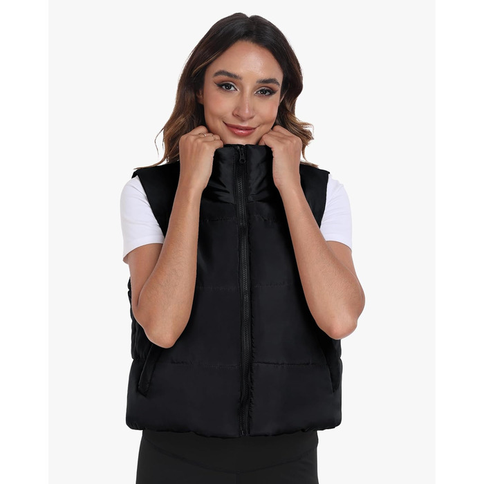 Жіноча жилетка-пуховик Memorose, тепла верхня куртка, без рукавів, з кишенями, чорна, для осені та зими