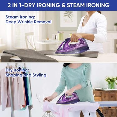 Відпарювач ZStarlite Powersteam Ultra: бездротовий, 2400W, керамічна підошва, антикальк, стоп-краплі, вертикальне прасування, самоочищення, 320 мл, фіолетовий