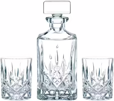 Nachtmann 3-Piece Whisky Set, 750 ml Carafe with 2 Whisky Glasses 295 ml, Noblesse, 91899, Crystal Glass Whisky Gift Set, Dishwasher Safe
