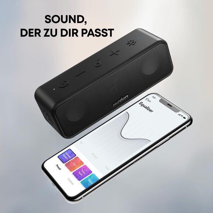 Soundcore 3 Bluetooth колонка: Стереозвук, Titan-драйвер, PartyCast, BassUp, 24 год, IPX7, EQ, чорний