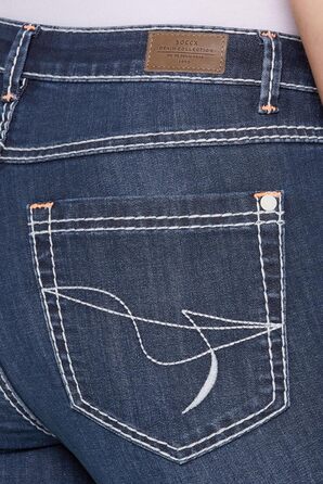 Джинси жіночі SOCCX Regular Fit: зручний стрейч-денім, прямі штанини, середньої посадки, Dark Vintage Used 27W/32L