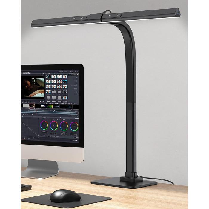 LED лампа для столу KableRika: регульоване освітлення, захист очей, 6 кольорів, для офісу та дому