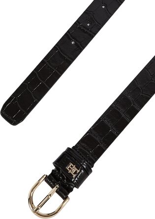 Ремінь жіночий Tommy Hilfiger Essential Effortless Croc 110 Black (Чорний) з регульованою пряжкою