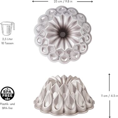 Форма для кексу Erreke Gugelhupfform, 24 см, 2 л, преміум-якість, антипригарне покриття