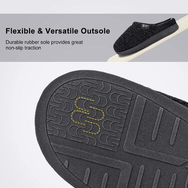 Тапочки домашні жіночі LongBay з Memory Foam, антиковзаючі, зручні, сліпони (40/41 EU, Чорний)