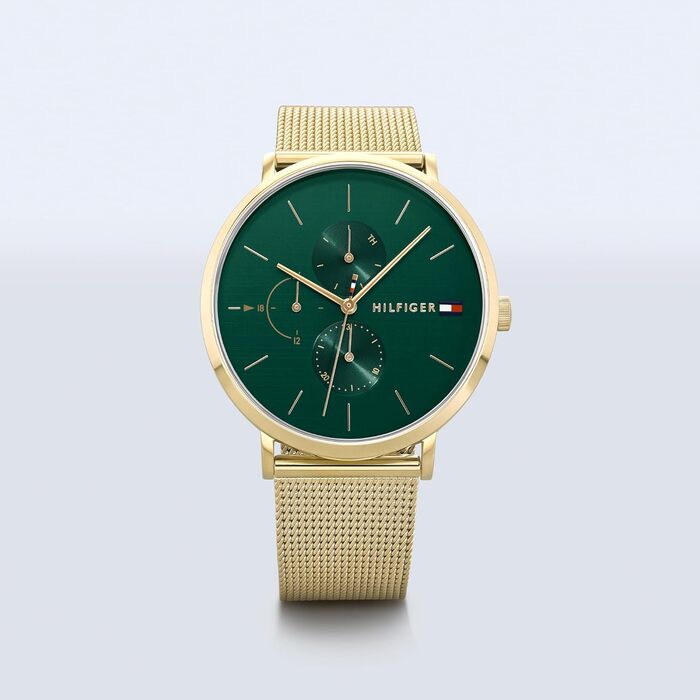 Годинник Tommy Hilfiger для жінок: кварцовий, з трьома додатковими циферблатами, водостійкий (3ATM), з ремінком з шкіри або нержавіючої сталі (з плетеним або з ланцюжком), зелений