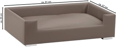 Софа для собак Candy | М'яке ліжко-диванчик для собак з бортиками | Ідеальне собаче ліжко для подорожей | Корзина-ліжко для маленьких собак (Taupe)