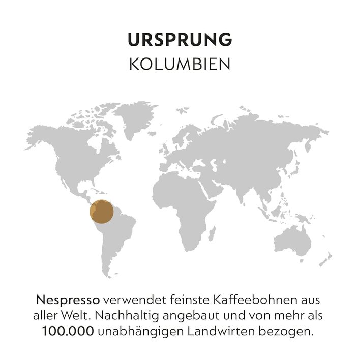 Кава Nespresso Original Colombia | Арабіка середнього обсмаження з Колумбії | Ідеально для еспресо та лунго | Сумісна з капсульними машинами Nespresso Original | 100 капсул