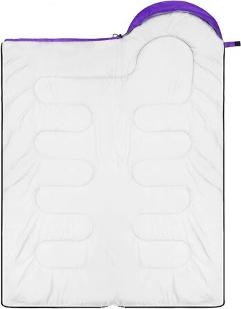 Сплячий мішок Outdoor Sportneer для кемпінгу: 3-4 сезонний літній спальний мішок, зимовий спальний мішок, компактний, портативний, ультралегкий для дорослих, фіолетовий+рожевий, 220x75 см