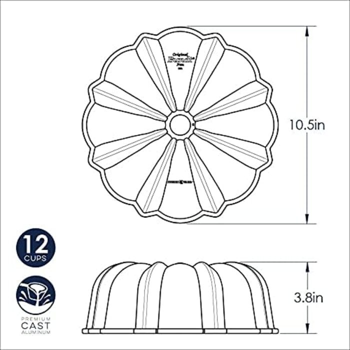 Форма для випічки Nordic Ware Pro Cast Original Bundt Pan, бронзова, 12 чашок