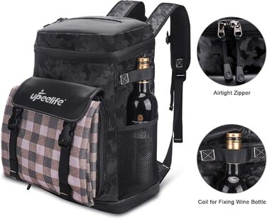 Рюкзак-холодильник Upeelife 30L з підкладкою для пікніка, чорний камуфляж, для кемпінгу та пікніків