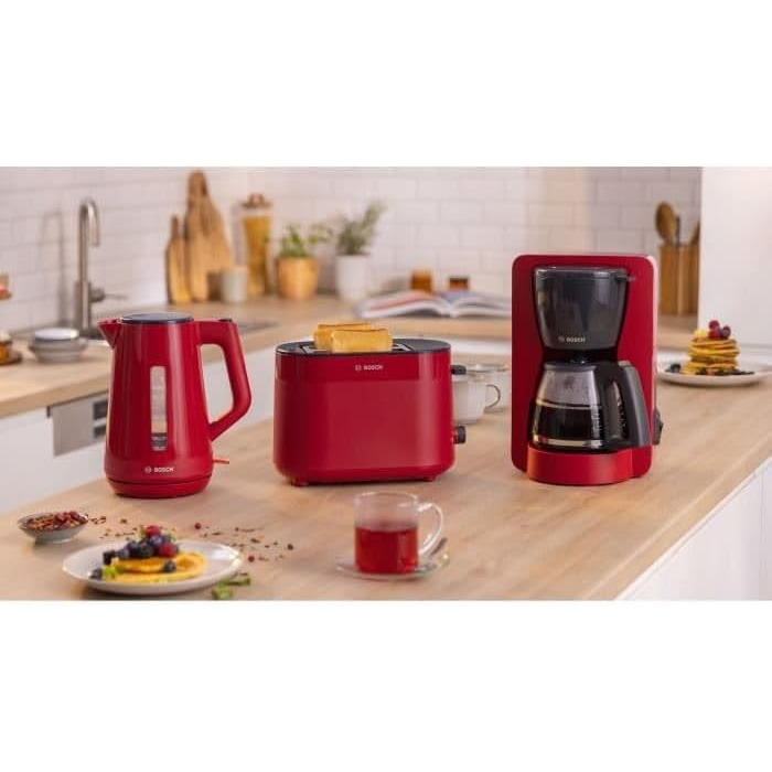 Електричний чайник BOSCH TWK1M124, червоний, пластиковий, 2400 Вт, 1.7 л