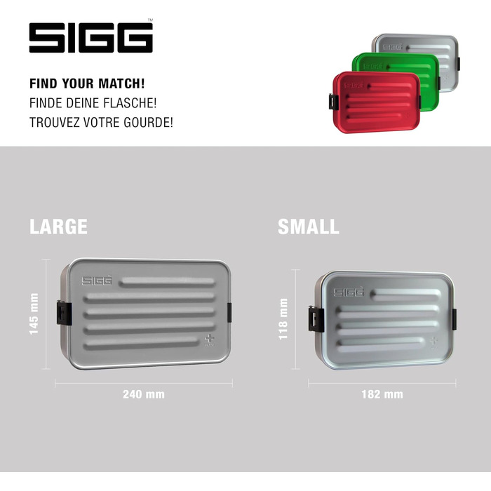 SIGG - Alu Lunchbox Plus - Lunchbox with Compartment - Award-Winning - Dishwasher Safe & Microwave Safe - Absolutely Leak-Proof - Feather-Light - BPA-Free