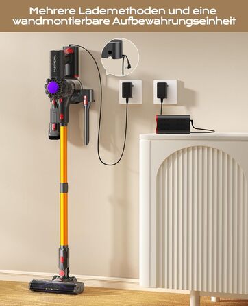 Бездротовий акумуляторний пилосос V15: 35KPa, 6-в-1, для твердих підлог та килимів, видаляє шерсть тварин