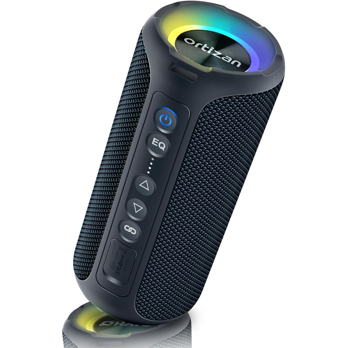 Ortizan X8Pro 40W Bluetooth колонка з мікрофоном, RGB підсвічуванням, водонепроникна IPX7, 30 годин програвання - Navy
