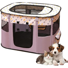 Клітка-прогулянка для тварин, складана, 70x55x40 см, Oxford, для собак, кроликів, котів, морських свинок, Indoor & Outdoor (фіолетовий)