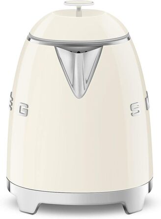 Електричний чайник Smeg KLF05CREU, 0.8 л, кремовий колір, нержавіюча сталь, захист від перегріву, індикатор рівня води, антиковзаюче дно, вбудована котушка для кабелю, 1400W