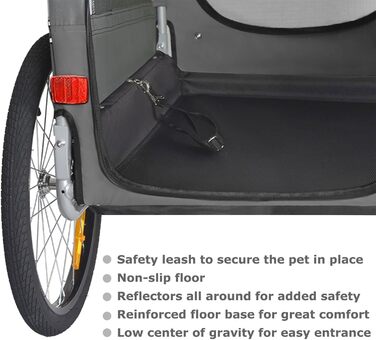 DOGGYHUT® Преміум XL 2в1 велопричіп та візок для собак 23-45 кг, сірої
