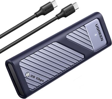 Зовнішній корпус для SSD UGREEN NVMe/SATA M.2 USB-C 3.2 Gen 2x2 20Gbps з кабелем Type-C