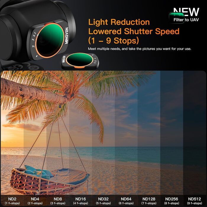 Набір фільтрів ND для DJI Osmo Pocket 3 Creator Combo: ND, CPL, UV, VND (1-5 Stopps, 6-9 Blendenstufen)