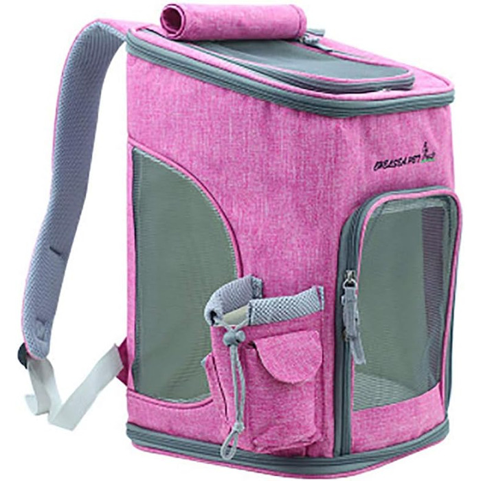 Рюкзак для тварин Outdoor для собак, рюкзак для домашніх тварин, регульований рюкзак для маленьких собак і котів (Рожевий)