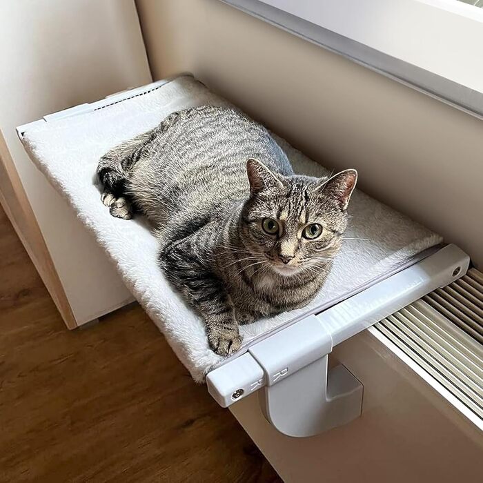 Cat Bed Balcony Window Hammock for Radiator/Heater, 67.5 * 34.5cm Window Hammock for Cats, Cat Window Bed, Window Spots, Cat Bed, Window Sill, Window Bed Spot (L)